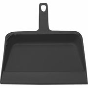 Genuine Joe Heavy-duty Plastic Dust Pan - 12" Wide - Plastic - Black - 1 Each