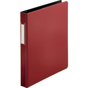 Business Source Slanted D-Ring Binder, 1" Capacity, 3 Rings, 2 Internal Pockets, Burgundy, PVC-Free, Non-Stick, Spine Label, Gap-Free Ring, Non-Glare, Heavy Duty, 1 Each