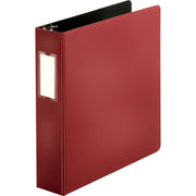 Business Source Slanted D-Ring Binder, 2" Capacity, 3 Rings, 2 Internal Pockets, Burgundy, PVC-Free, Non-Stick, Spine Label, Gap-Free Ring, Non-Glare, Heavy Duty, 1 Each