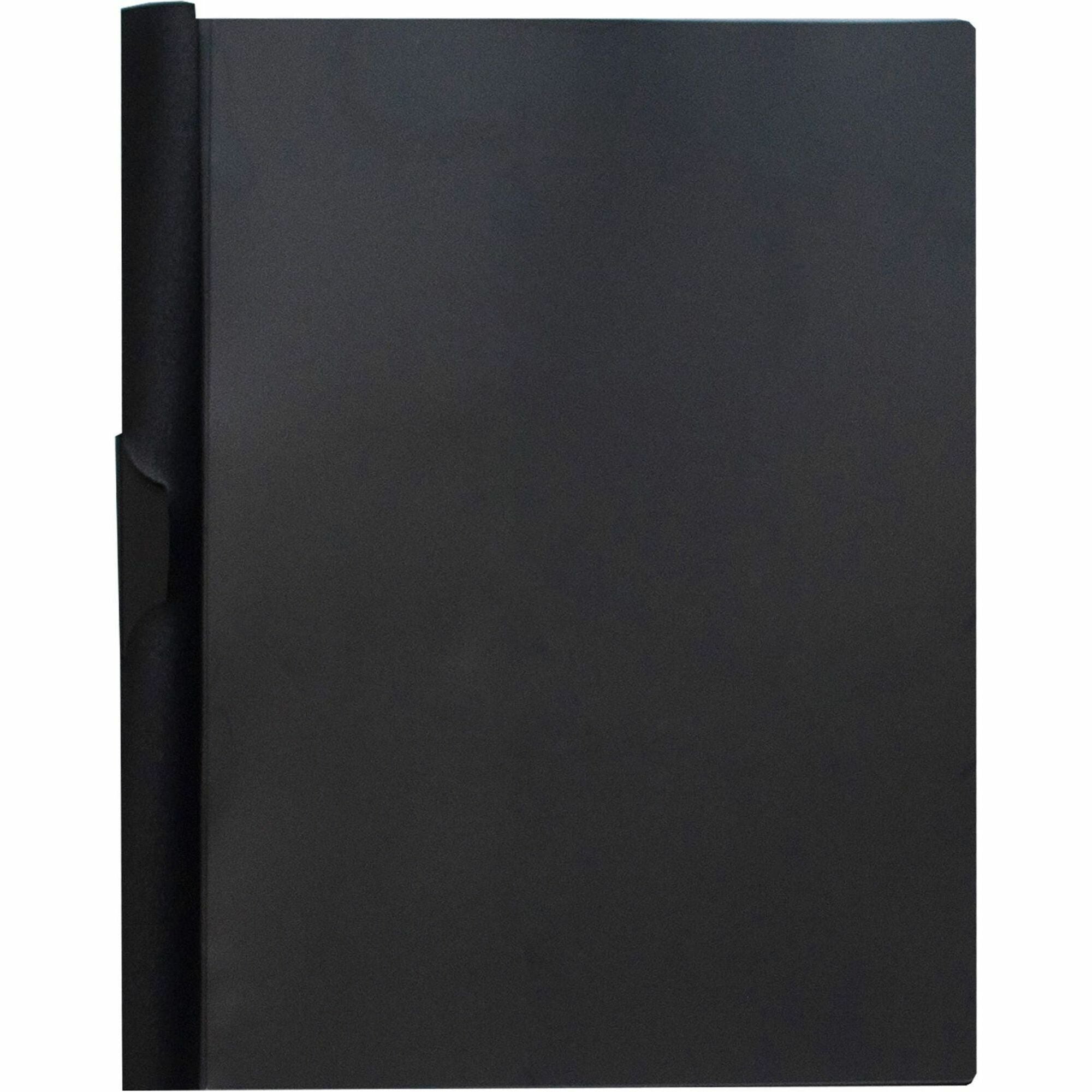 Business Source Letter Report Cover - 8 1/2" x 11" - 30 Sheets Capacity - Vinyl - Black - 1 Each