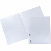 8 1/2" x 11" - 60 Sheets Capacity - 2 Pocket(s) - Poly - Clear - 5 / Pack