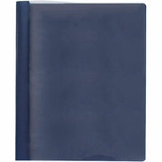 Business Source Letter Report Cover - 1/2" Folder Capacity - 8 1/2" x 11" - 100 Sheets Capacity - 3 x Prong Fastener(s) - Clear, Dark Blue - Durable, Non-stick, Heavy Duty, Water Resistant, Textured - 1 Box