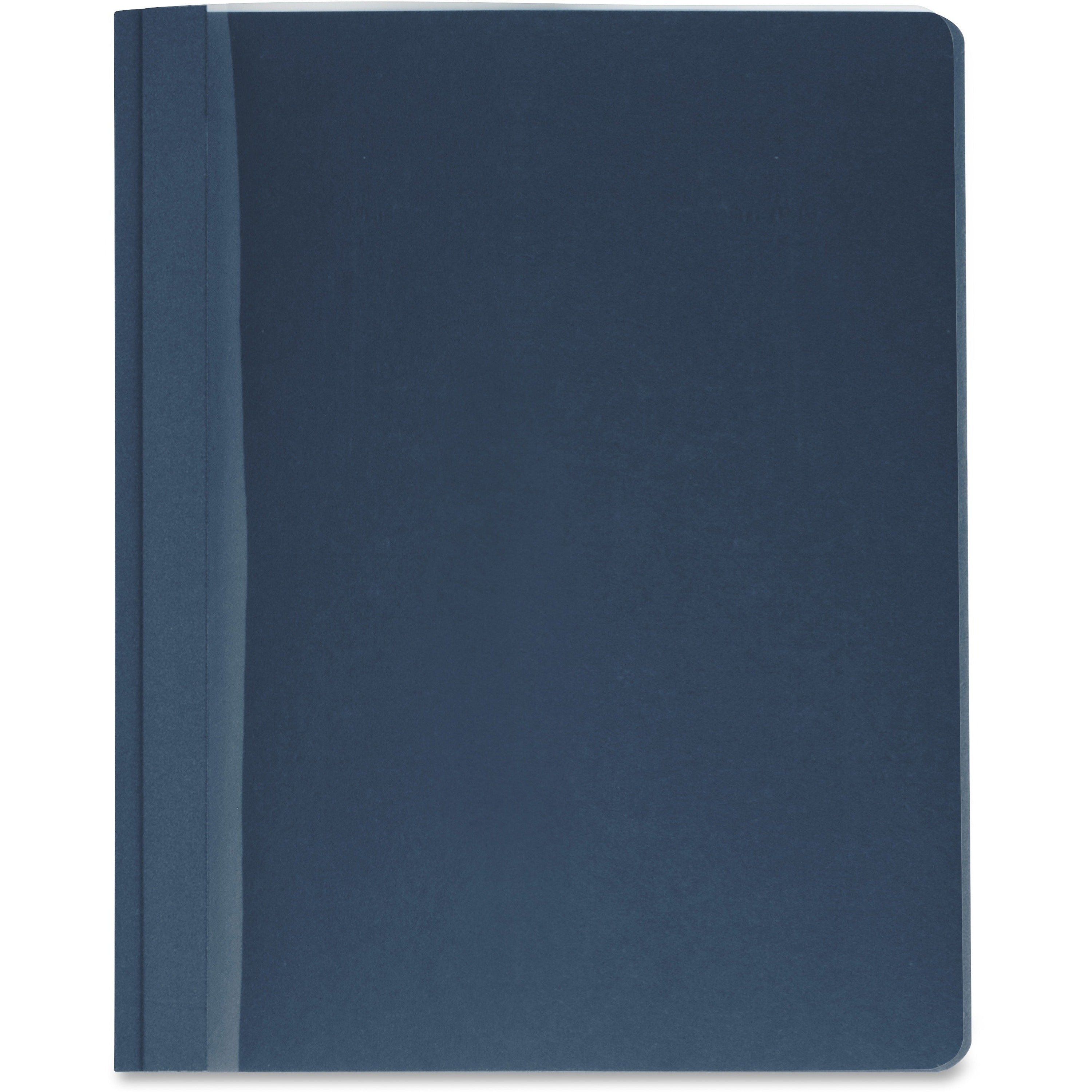 Business Source Letter Report Cover - 8 1/2" x 11" - 100 Sheets Capacity - 3 x Prong Fastener(s) - Clear, Dark Blue - Textured, Non-stick - 25 / Box