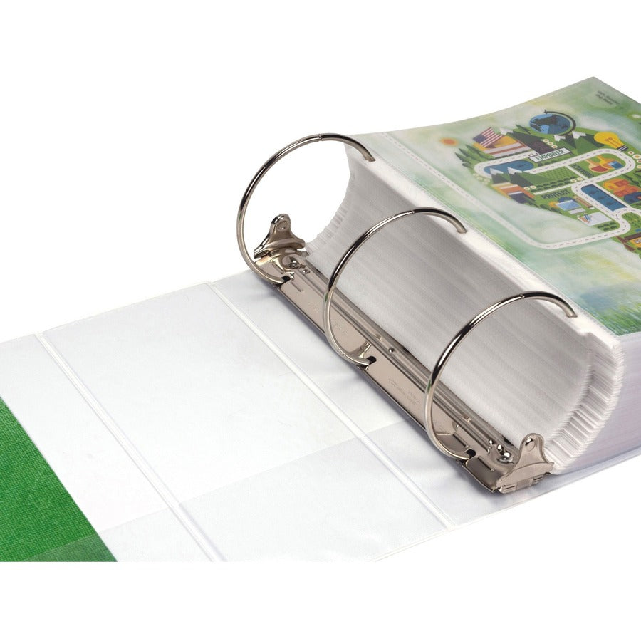 Samsill Earth's Choice Plant-based Durable View Binder, 5" Capacity, 3 Round Rings, Letter Size, 875 Sheet Capacity, 2 Internal Pockets, White, 1 Each