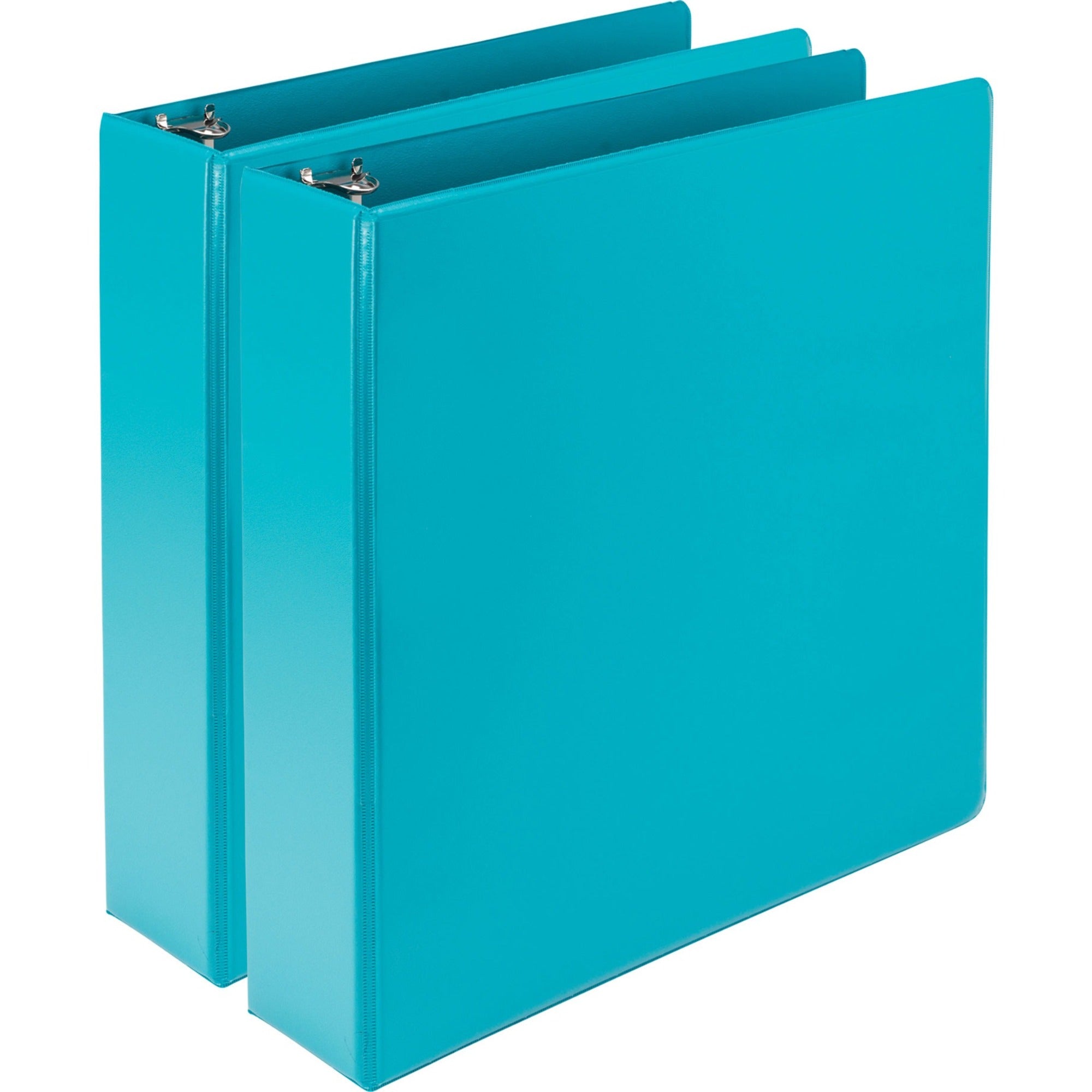 Samsill Earth's Choice Plant-based 2" 3-Ring View Binders, Letter Size, 425 Sheet Capacity, Turquoise, 2 per Pack