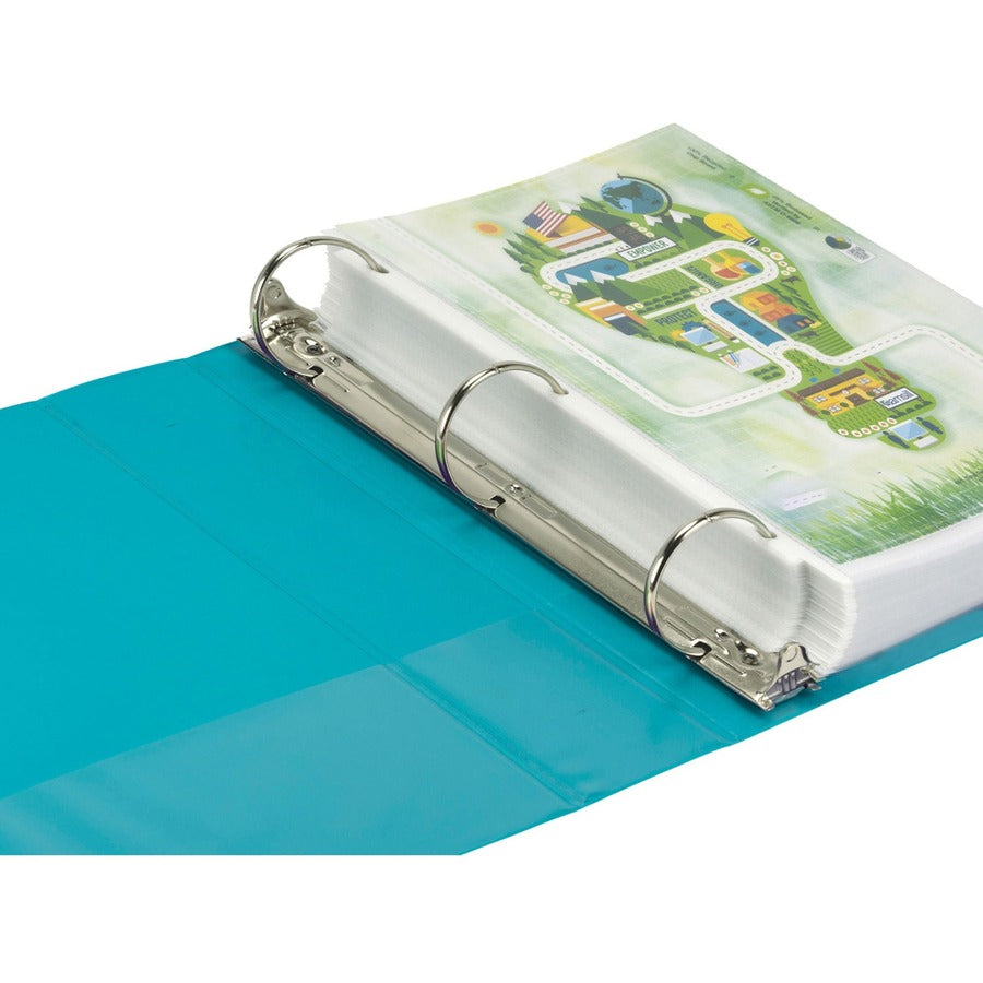 Samsill Earth's Choice Plant-based 2" 3-Ring View Binders, Letter Size, 425 Sheet Capacity, Turquoise, 2 per Pack