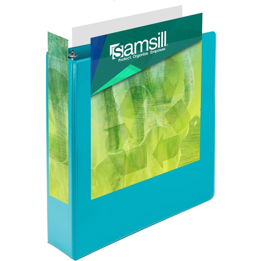 Samsill Earth's Choice Plant-based 2" 3-Ring View Binders, Letter Size, 425 Sheet Capacity, Turquoise, 2 per Pack
