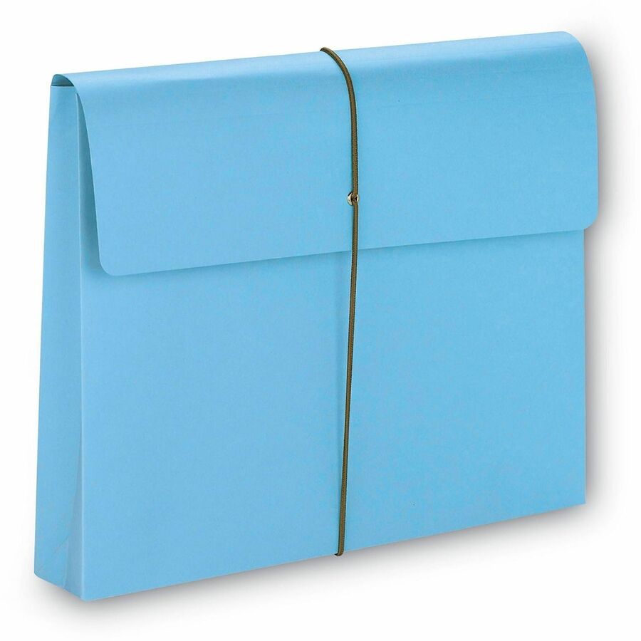 Smead Letter Recycled File Wallet - 8 1/2" x 11" - 2" Expansion - 1 Pocket(s) - 11 pt. - Blue - Elastic Closure, Heavy Duty, Flap - 10% Recycled - 10 / Box
