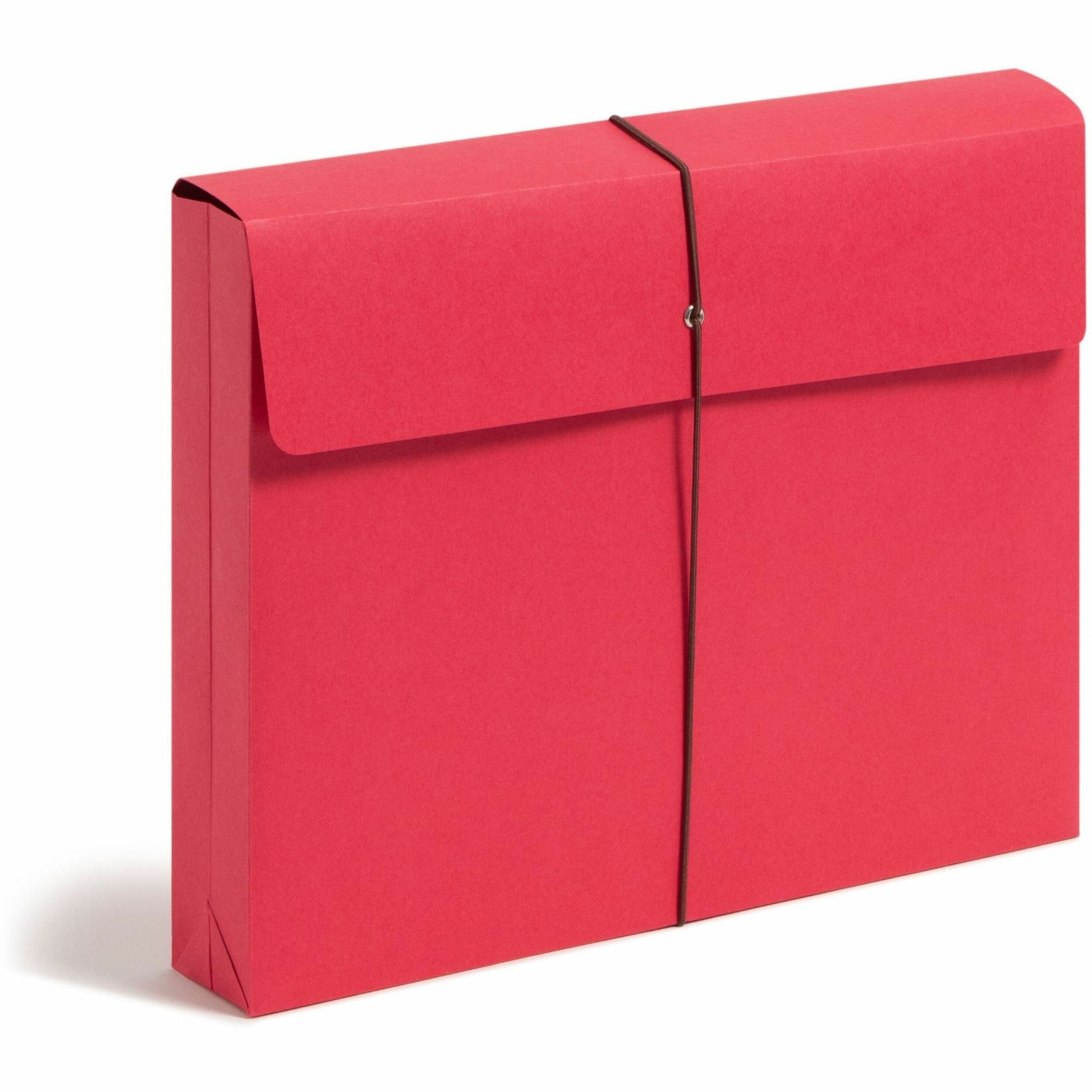 Smead Letter Recycled File Wallet - 8 1/2" x 11" - 2" Expansion - 1 Pocket(s) - 11 pt. - Red - Elastic Closure, Heavy Duty, Flap - 10% Recycled - 1 / Pack