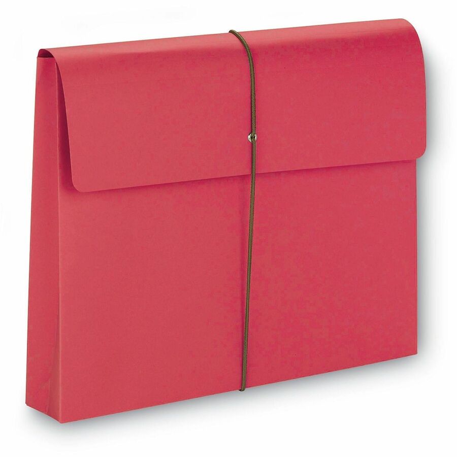 Smead Letter Recycled File Wallet - 8 1/2" x 11" - 2" Expansion - 1 Pocket(s) - 11 pt. - Red - Elastic Closure, Heavy Duty, Flap - 10% Recycled - 1 / Pack