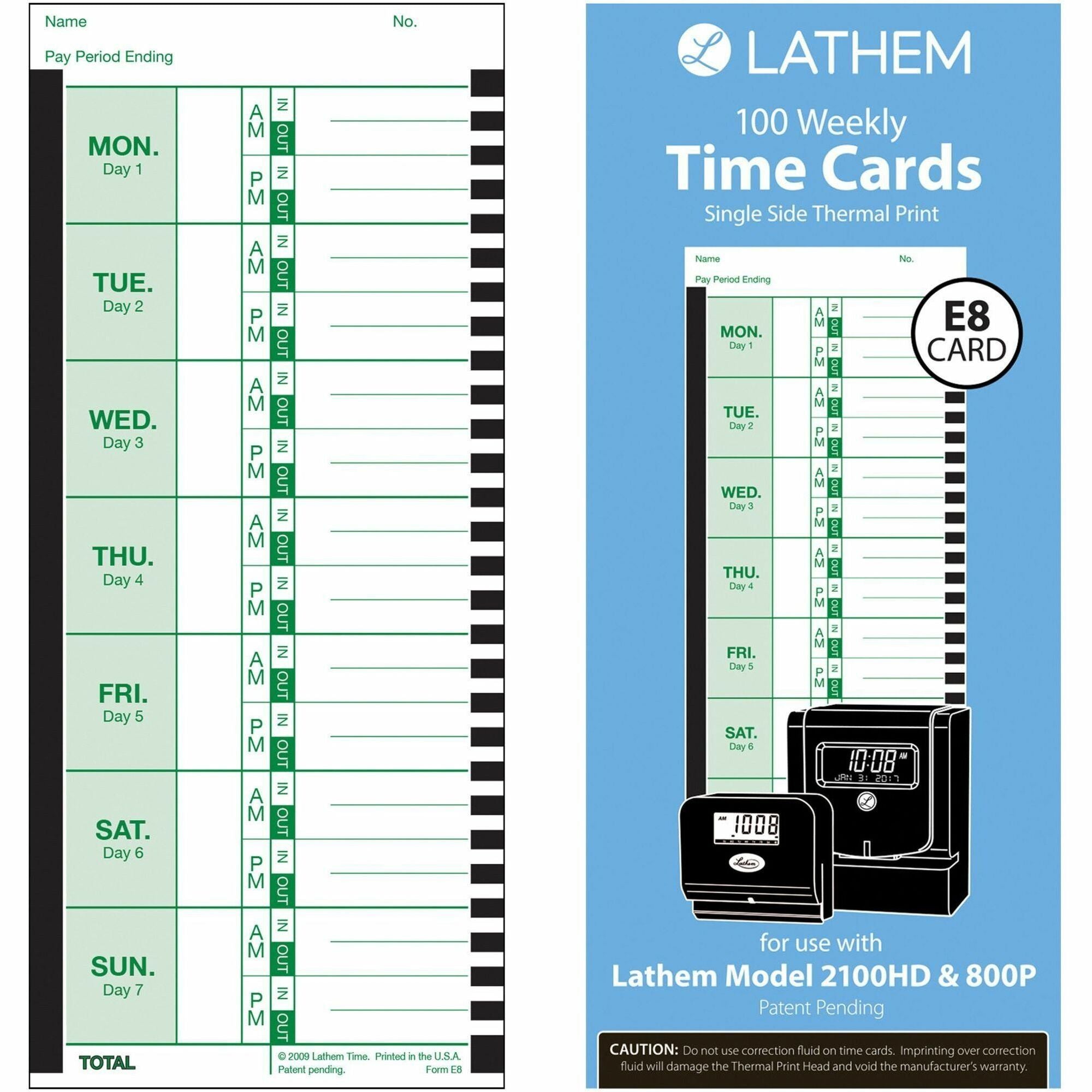8.25" x 3.38" Form Size - White - Black Print Color - 1 Pack