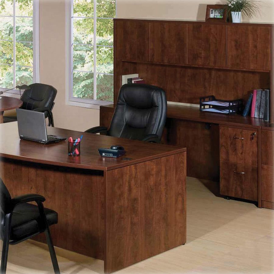 Lorell Essentials Series Return Shell - 29.5" Height x 41.4" Width x 23.6" Depth - Finish: Cherry, Laminate - Leveling Glide - 1 Each
