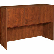 Lorell Essentials Series Stack-on Hutch with Doors - 36" Height x 59" Width x 14.8" Depth - 3 Door(s) - Finish: Cherry, Laminate - Cord Management - 1 Each