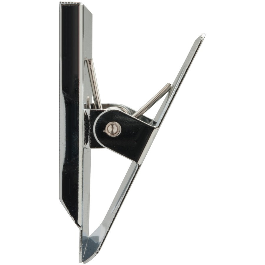 Business Source Nickel Plated Magnetic Clips - 1.5" Length - Chrome - Metal - 1 Each