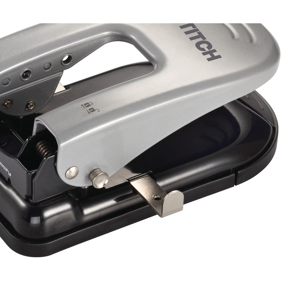 2 Punch Head(s) - 40 Sheet - 9/32" Punch Size - 6.5" Width x 2.8" Height - Black, Silver