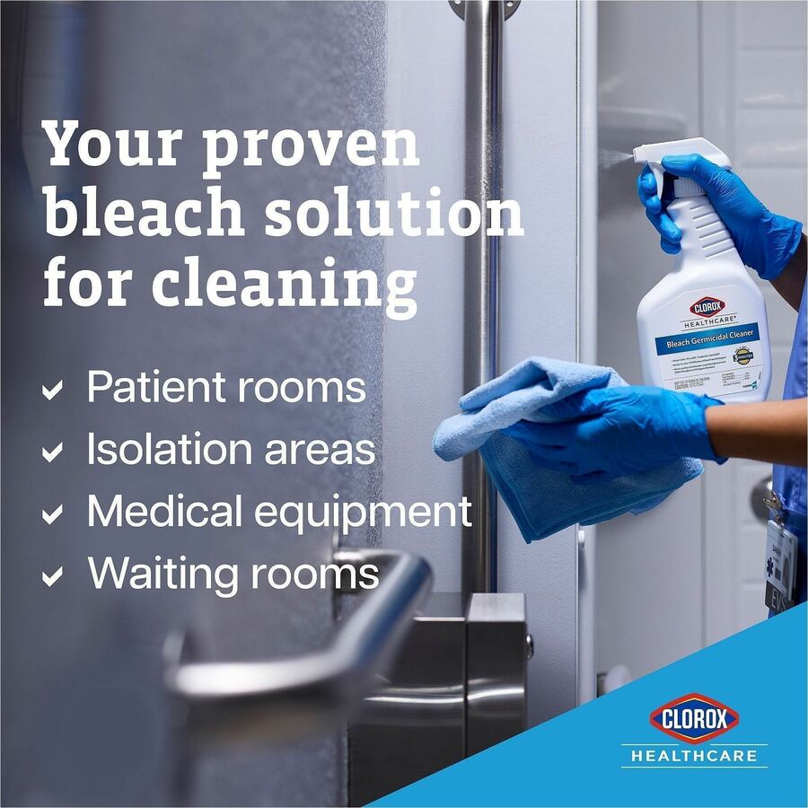 Clorox Healthcare Bleach Germicidal Cleaner Refill - For Nonporous Surface, Hard Surface - Concentrate - Liquid - 128 fl oz (4 quart) - Disinfectant, Anti-corrosive, Unscented - White Bottle - 1 Each