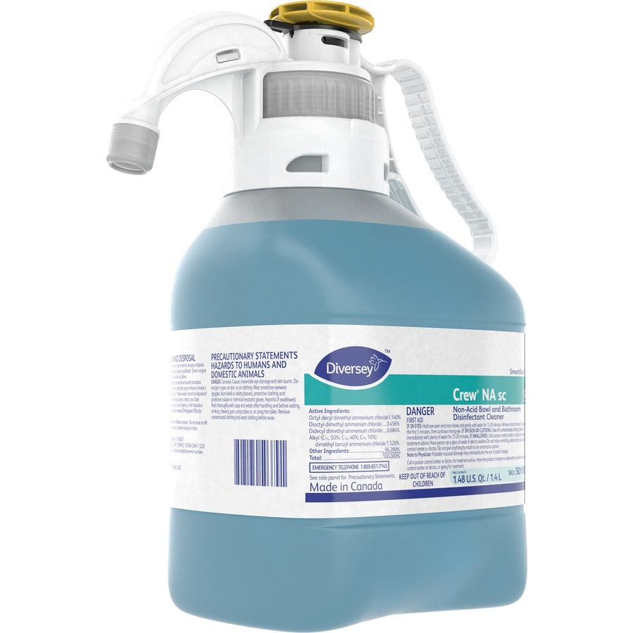 Diversey Non-acid Bowl/Bathroom Cleaner - For Multi Surface, Multipurpose - Concentrate - 47.3 fl oz (1.5 quart) - Floral Scent - Deodorize, Disinfectant, Antibacterial - Blue - 1 Each