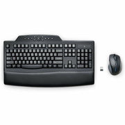Kensington Pro Fit Wireless Desktop Set - USB Wireless RF 2.40 GHz Keyboard - Black - USB Wireless RF Mouse - Black - Right-handed for PC - 1 Each