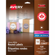 Avery&reg; Glossy White Round Labels2" Diameter
