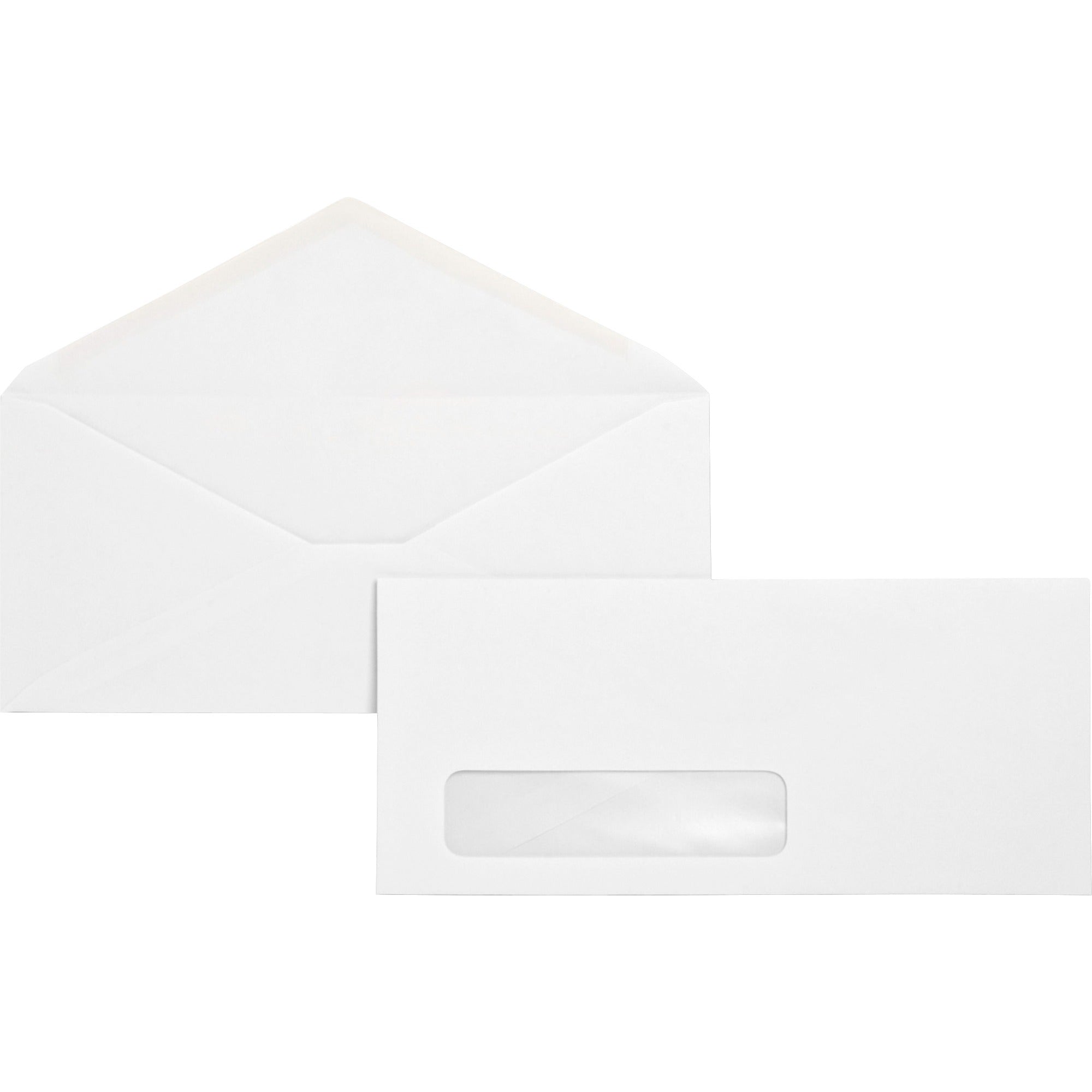 Single Window - #10 - 4 1/8" Width x 9 1/2" Length - 24 lb - Gummed - White - Wove - 500 / Box