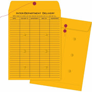 Inter-department - #32 - 10" Width x 15" Length - 32 lb - String/Button - Brown Kraft - Kraft - 100 / Box
