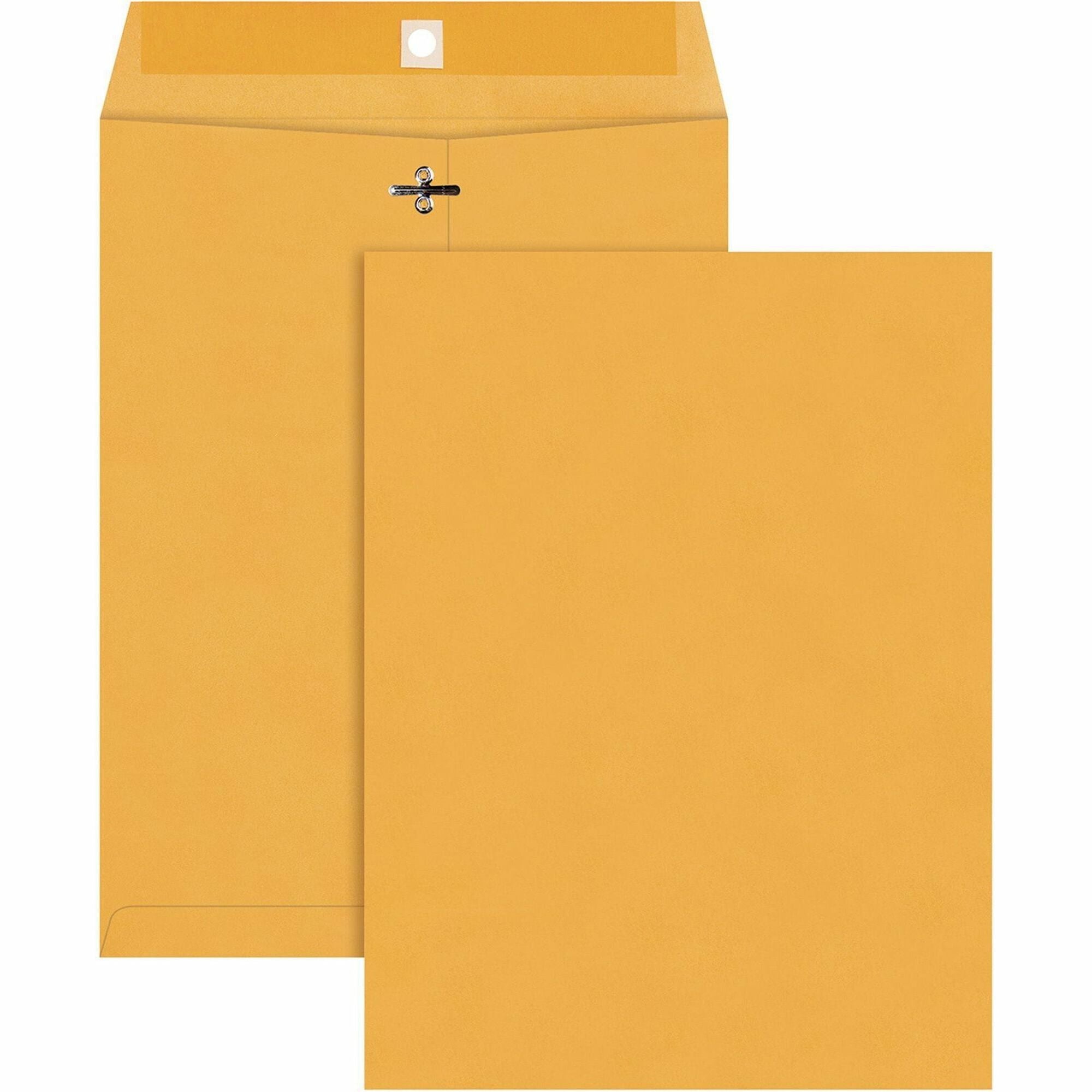 Clasp - 9" Width x 12" Length - Gummed - Brown Kraft - Kraft - 100 / Box