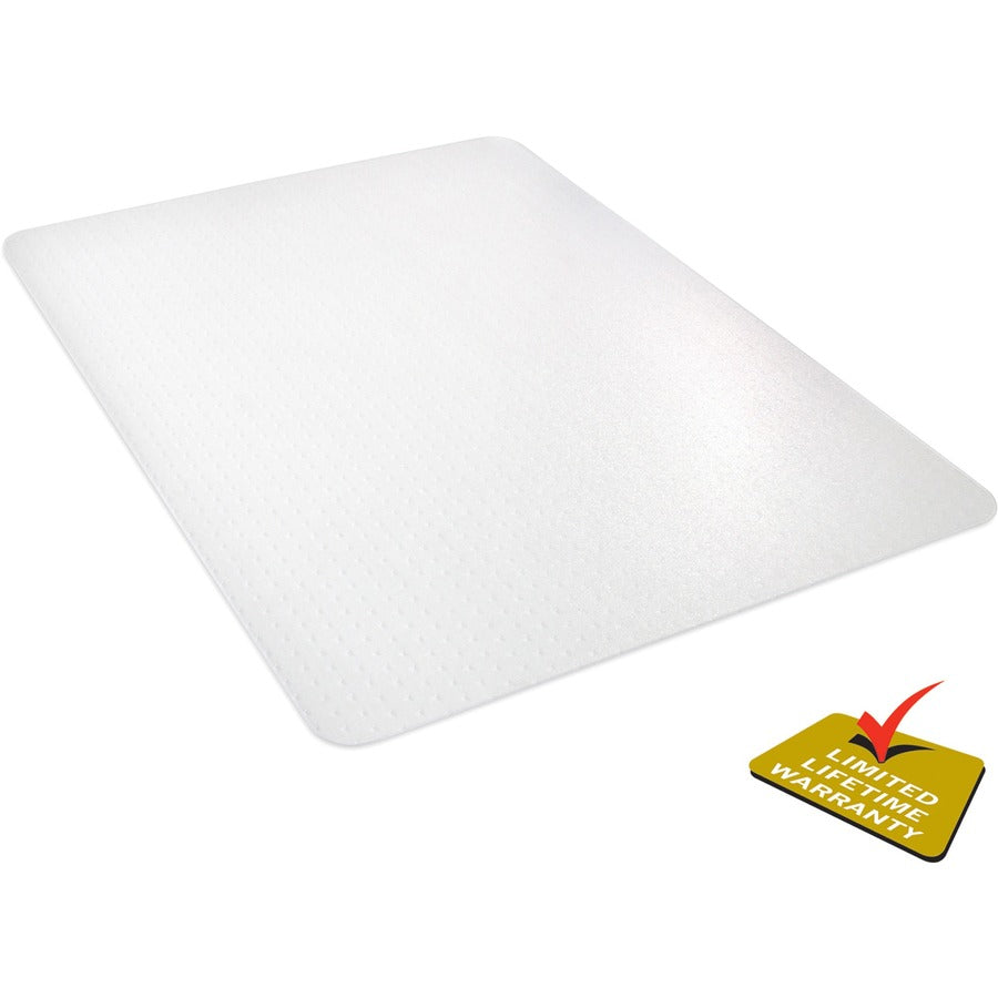 Deflecto EconoMat Chair Mat - Carpeted Floor - 53" Length x 45" Width x 0.063" Thickness - Rectangular - Polycarbonate - Clear - 1 Each