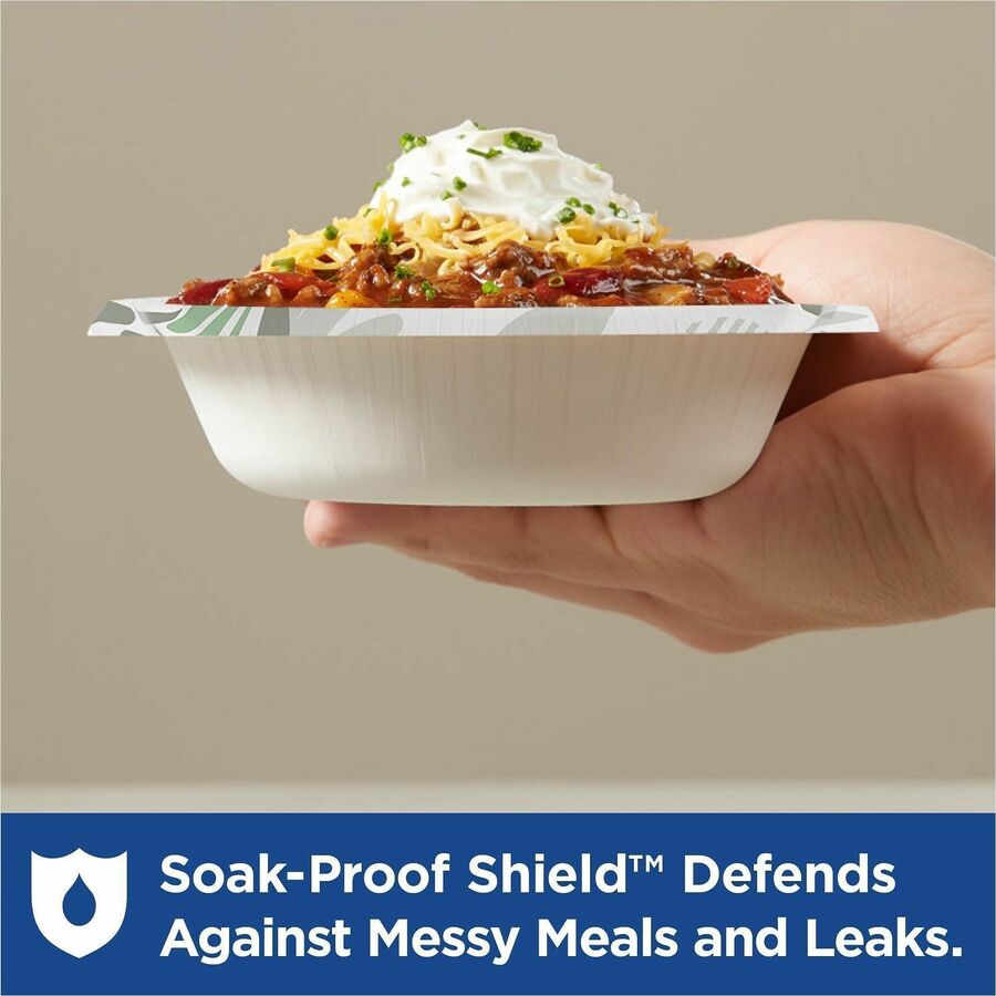 Dixie Ultra&reg; Pathways 12 oz Heavyweight Paper Bowls by GP Pro - Microwave Safe - White - Paper Body - 125/Pack - 8 / Carton