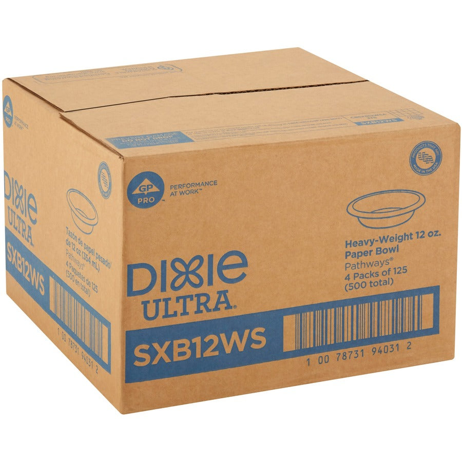 Dixie Ultra&reg; Pathways 12 oz Heavyweight Paper Bowls by GP Pro