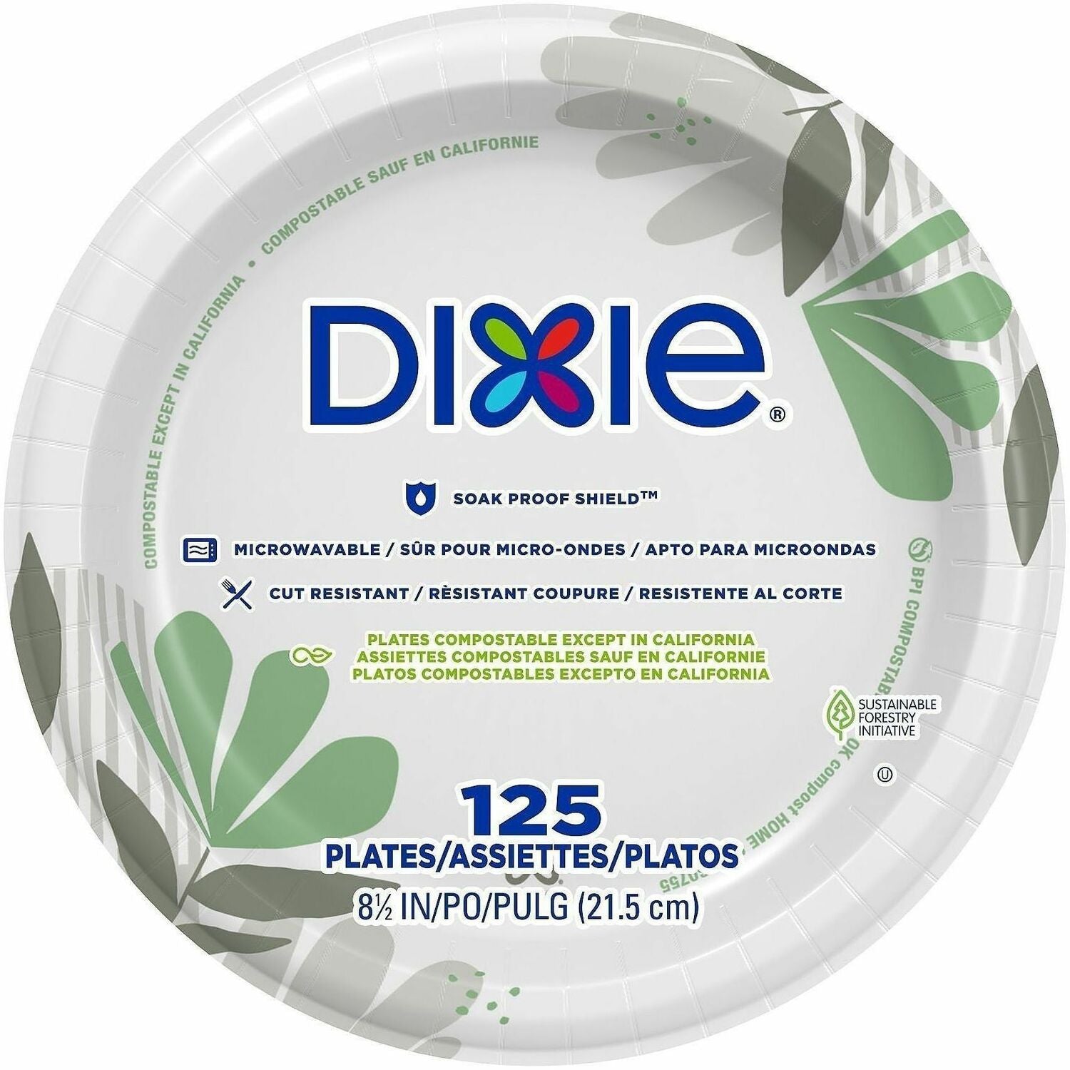 8.5" Diameter - White - Paper Body - 125/Pack - 8 / Carton