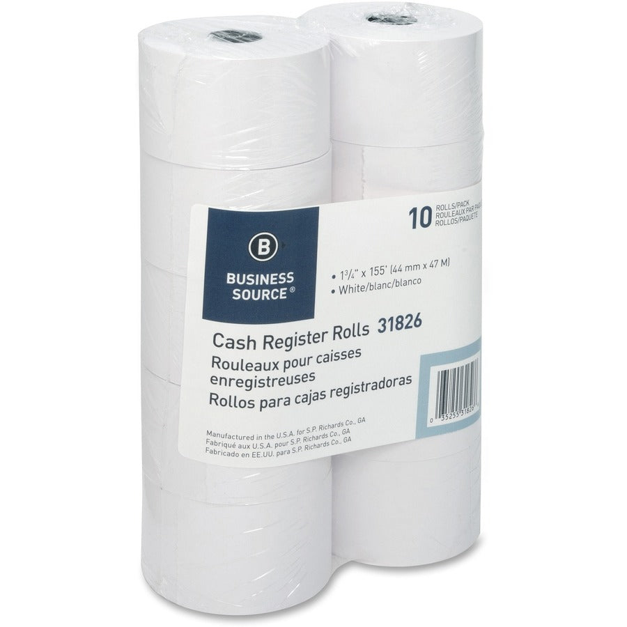 Business Source 1-Ply 155' Adding Machine Paper Rolls