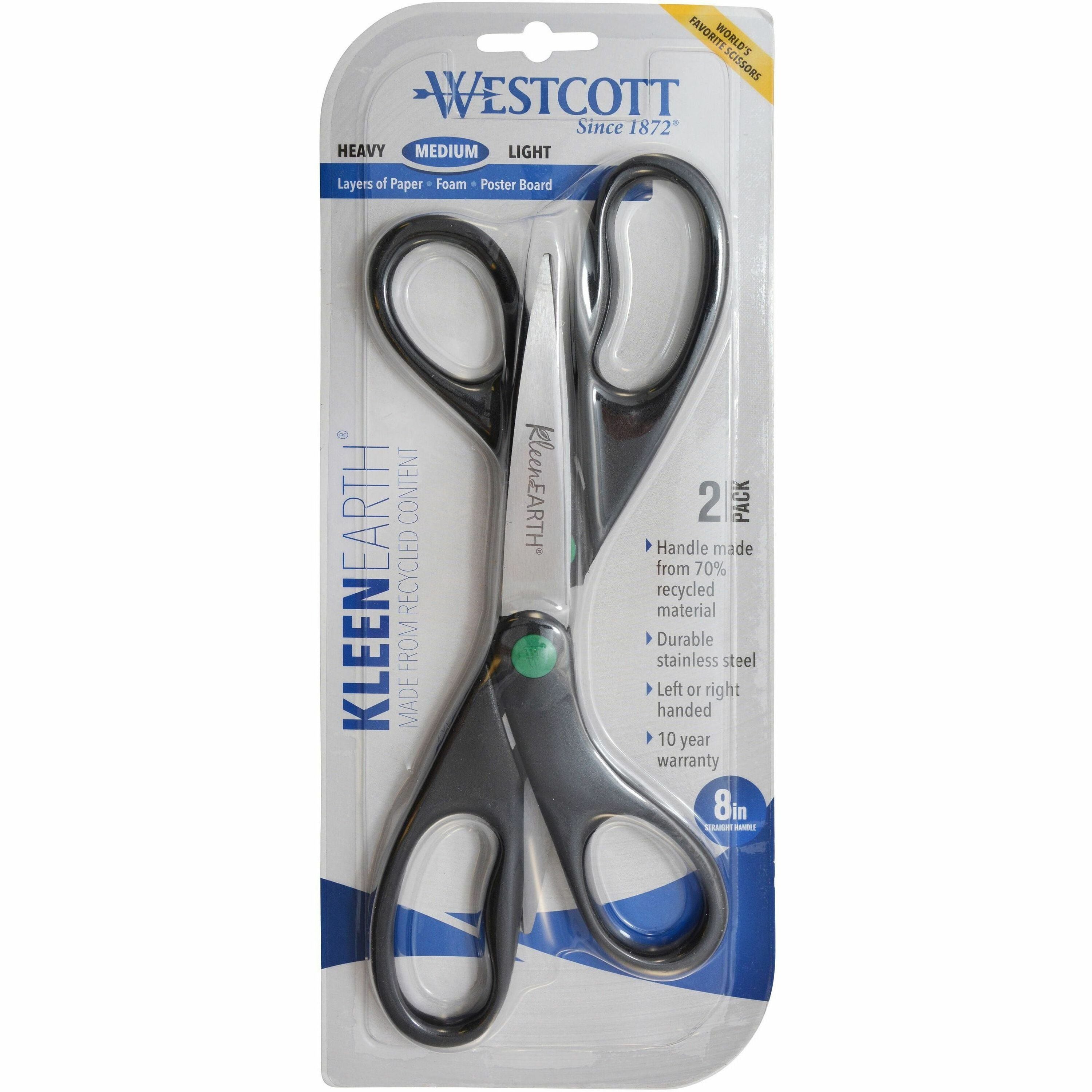 8" Overall Length - Straight-left/right - Stainless Steel - Black - 1 Pack