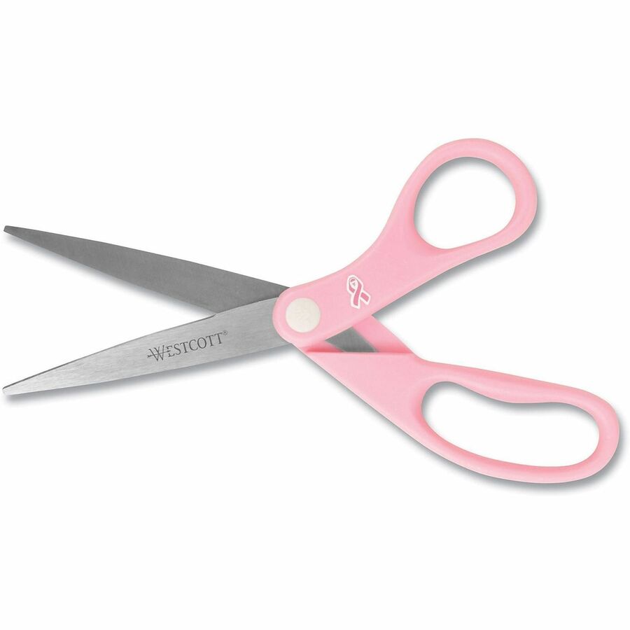 8" Overall Length - Straight-left/right - Stainless Steel - Pink - 1 Each