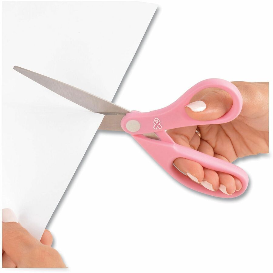 8" Overall Length - Straight-left/right - Stainless Steel - Pink - 1 Each