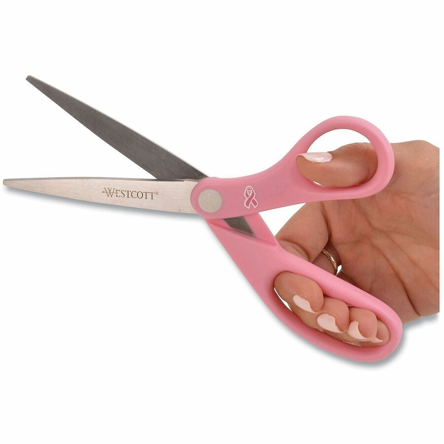 8" Overall Length - Straight-left/right - Stainless Steel - Pink - 1 Each