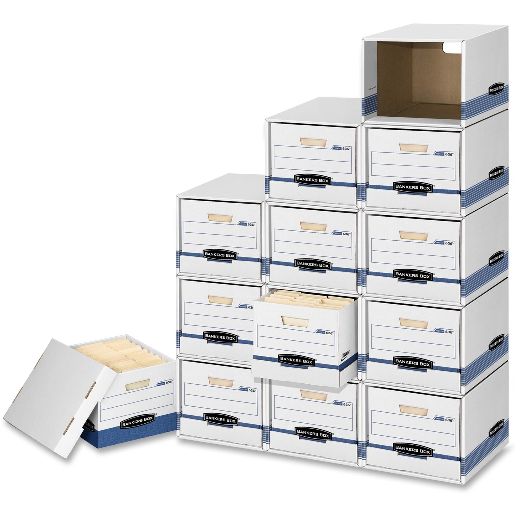 Internal Dimensions: 13" Width x 16.50" Depth x 10.50" Height - External Dimensions: 13.9" Width x 16.9" Depth x 11.4" Height - Media Size Supported: Legal, Letter - Stackable - White, Blue - For File - Recycled - 6 / Carton
