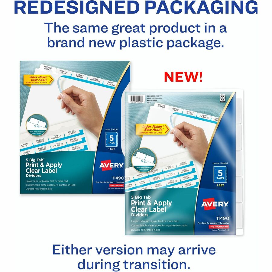 Avery&reg; Big Tab Index Maker Index Divider