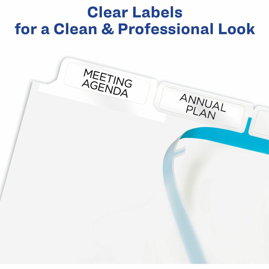 Avery Big Tab Clear Label Index Maker Dividers, 25 Dividers, 5 Tabs per Set, Letter Size, White, 3-Hole Punched, Double-Sided, Reinforced Edges, Tear Resistant, Printable, 1 Pack