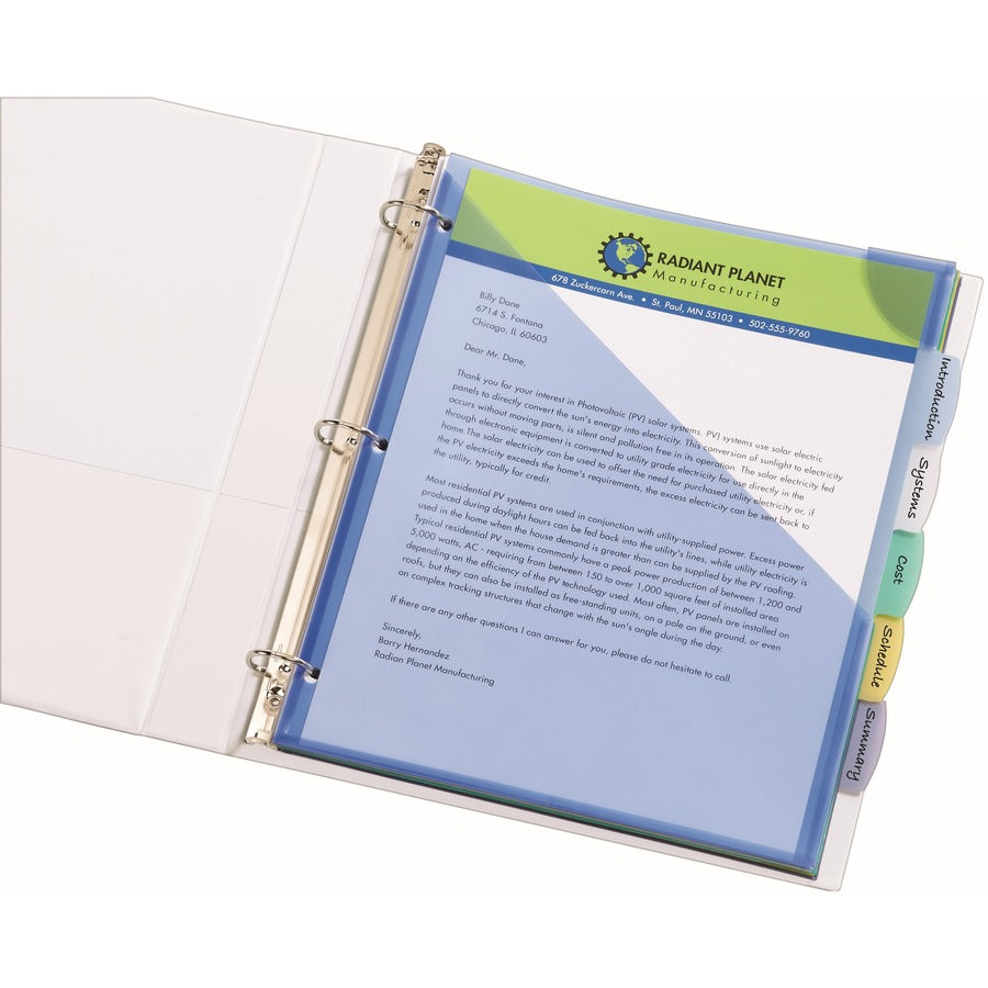 Avery&reg; Corner Lock Write & Erase Plastic Dividers with Expandable Pockets