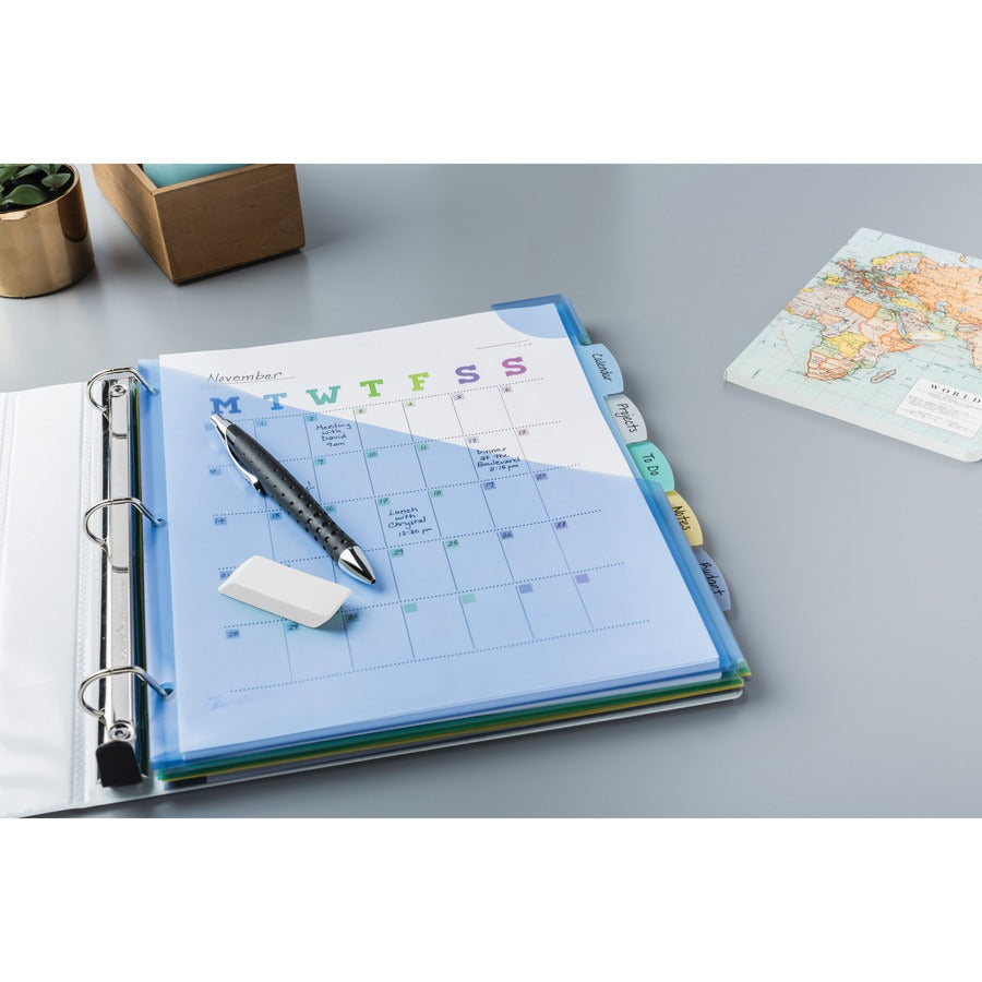 Avery&reg; Corner Lock Write & Erase Plastic Dividers with Expandable Pockets