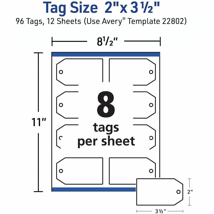 3.50" Length x 2" Width - Rectangular - String Fastener - Card Stock - White - 1 Pack