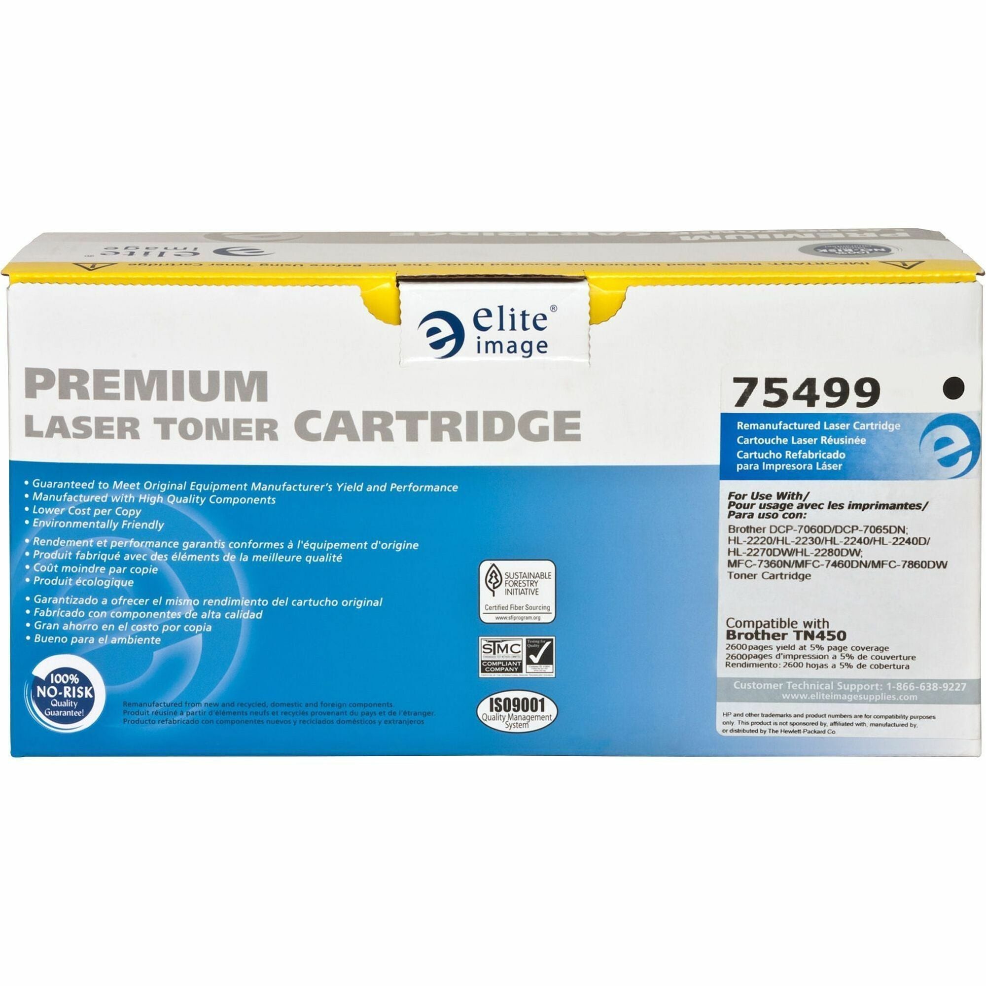 Elite Image Remanufactured High Yield Laser Toner Cartridge TN450 - Black - 1 Each