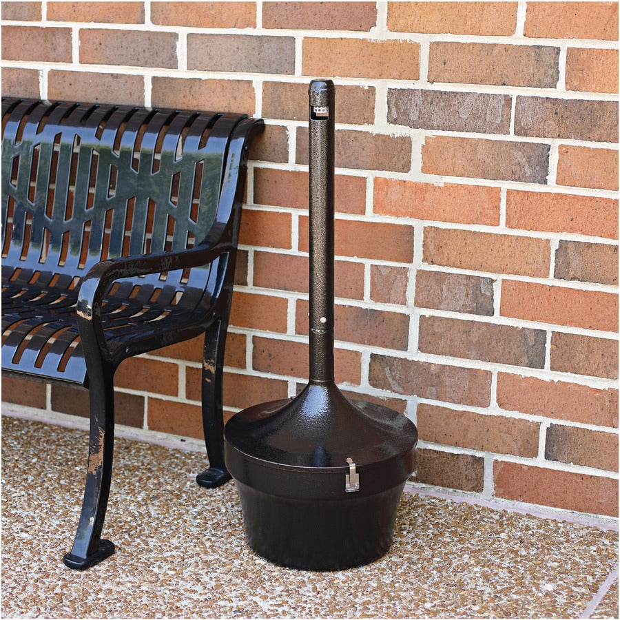Genuine Joe 4.25 Gal Fire-safe Smoking Receptacle - 4.25 gal Capacity - Powder Coated, Durable, Weather Resistant, Fire-Safe, Handle - 37" Height x 16" Width - Galvanized Steel - Black - 1 Each