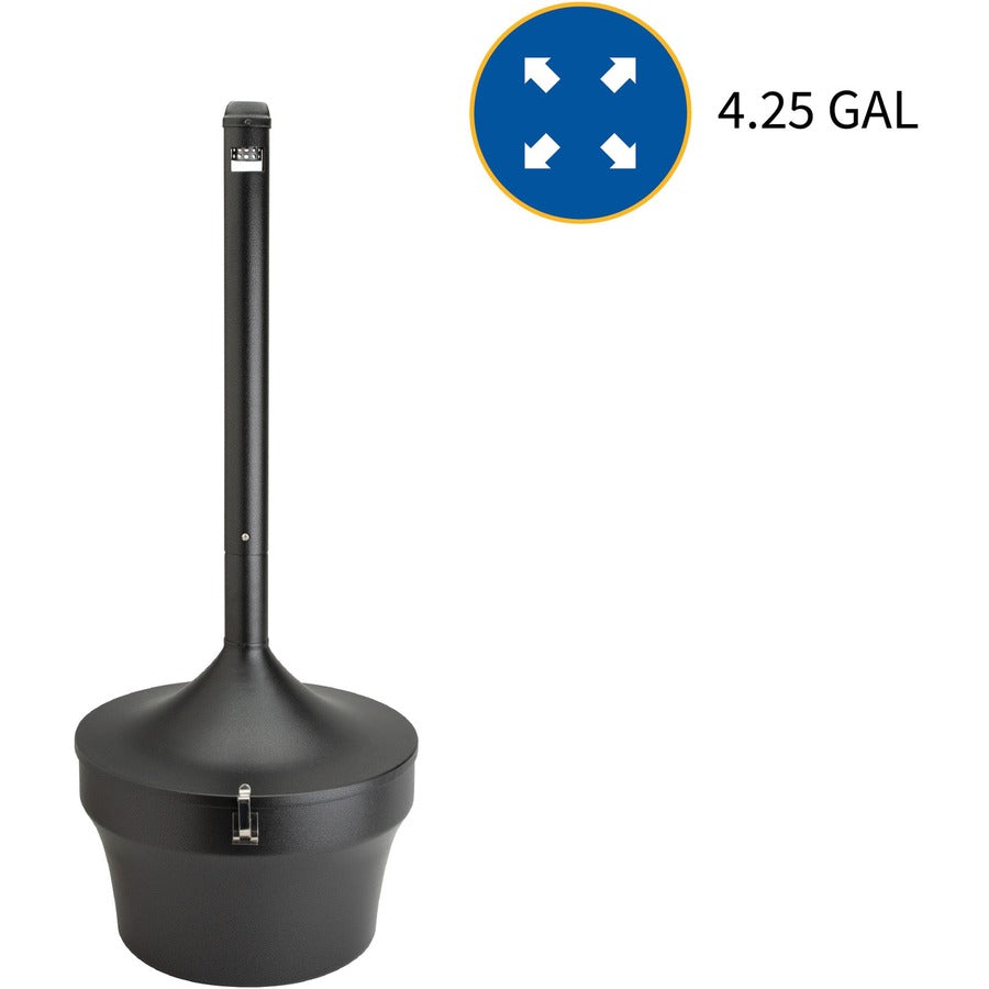Genuine Joe 4.25 Gal Fire-safe Smoking Receptacle - 4.25 gal Capacity - Fire-Safe, Powder Coated, Weather Resistant, Handle, Sturdy, Durable, Long Lasting - 37" Height x 16" Width - Galvanized Steel - Bronze - 1 Each