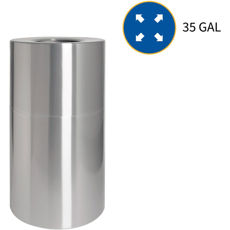 Genuine Joe Classic Cylinder 2-Piece Waste Receptacle