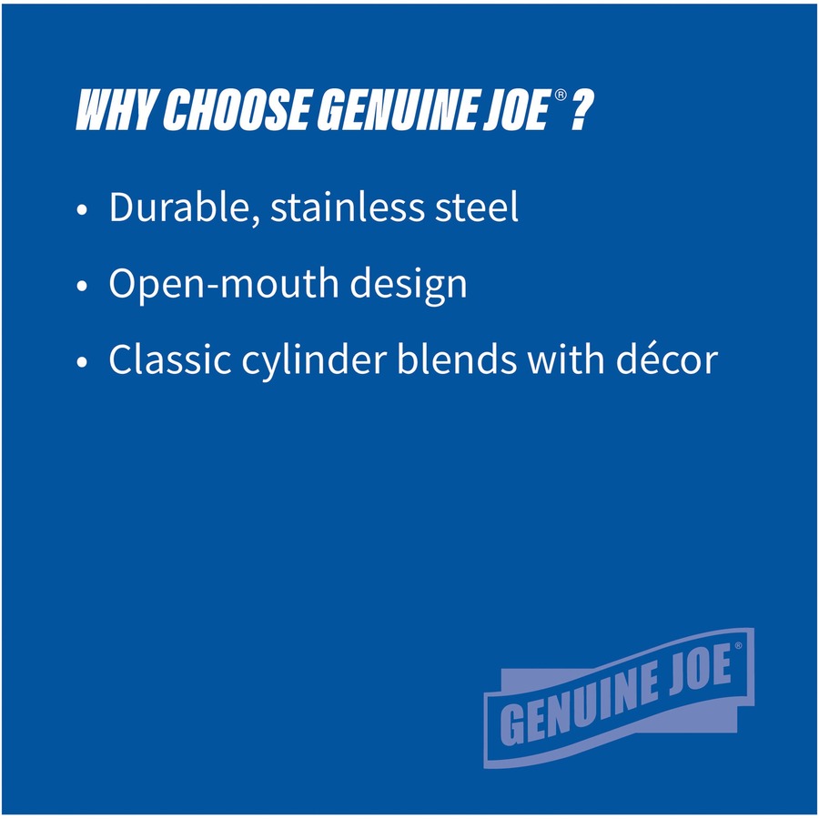 Genuine Joe 30 Gallon Stainless Steel Trash Receptacle