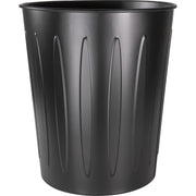 Genuine Joe 6-gallon Fire-safe Trash Can - 6 gal Capacity - Fire-Safe, Sturdy - 14" Height x 13" Diameter - Metal, Steel - Black - 1 Each