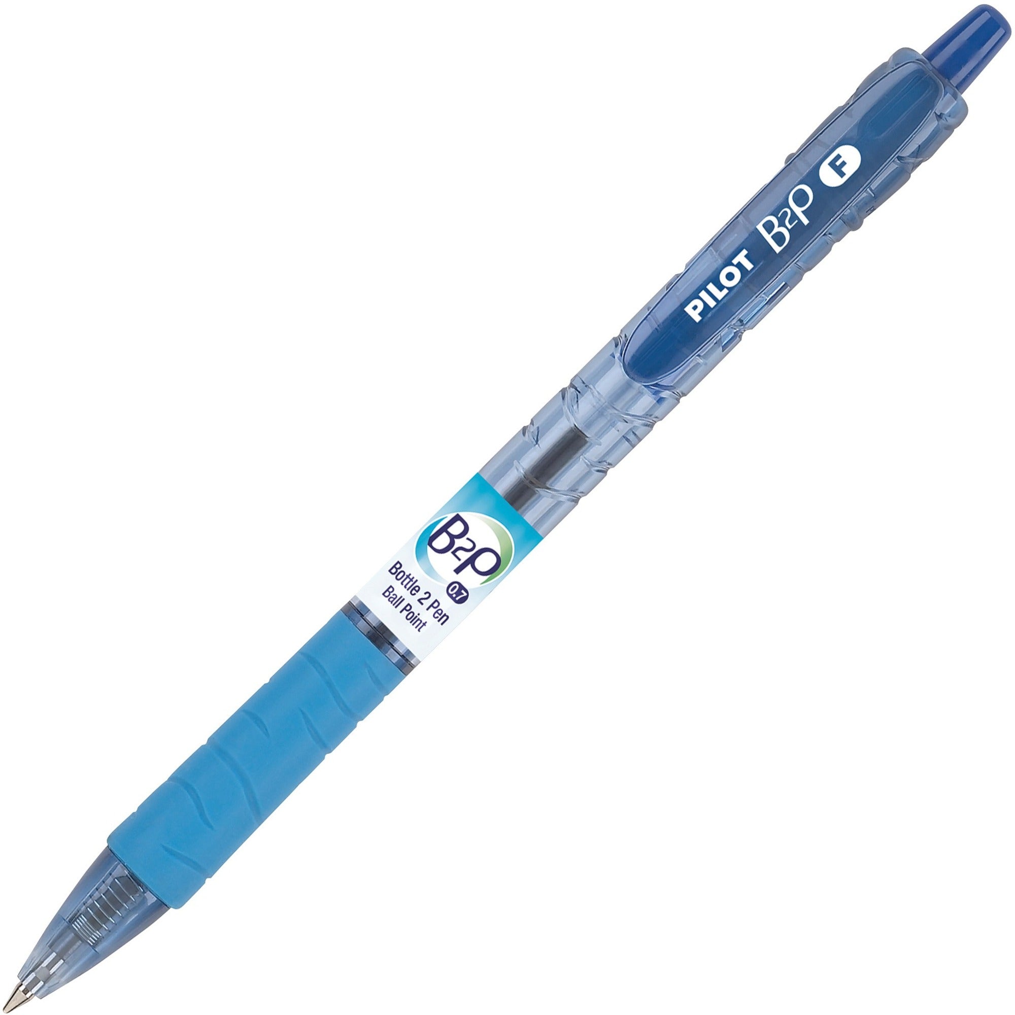 Pilot Recycled Retractable Ballpoint Pens - 0.7 mm Fine Pen Point - Refillable - Retractable - Blue Ink - Gel-based - Plastic Barrel - 1 Dozen