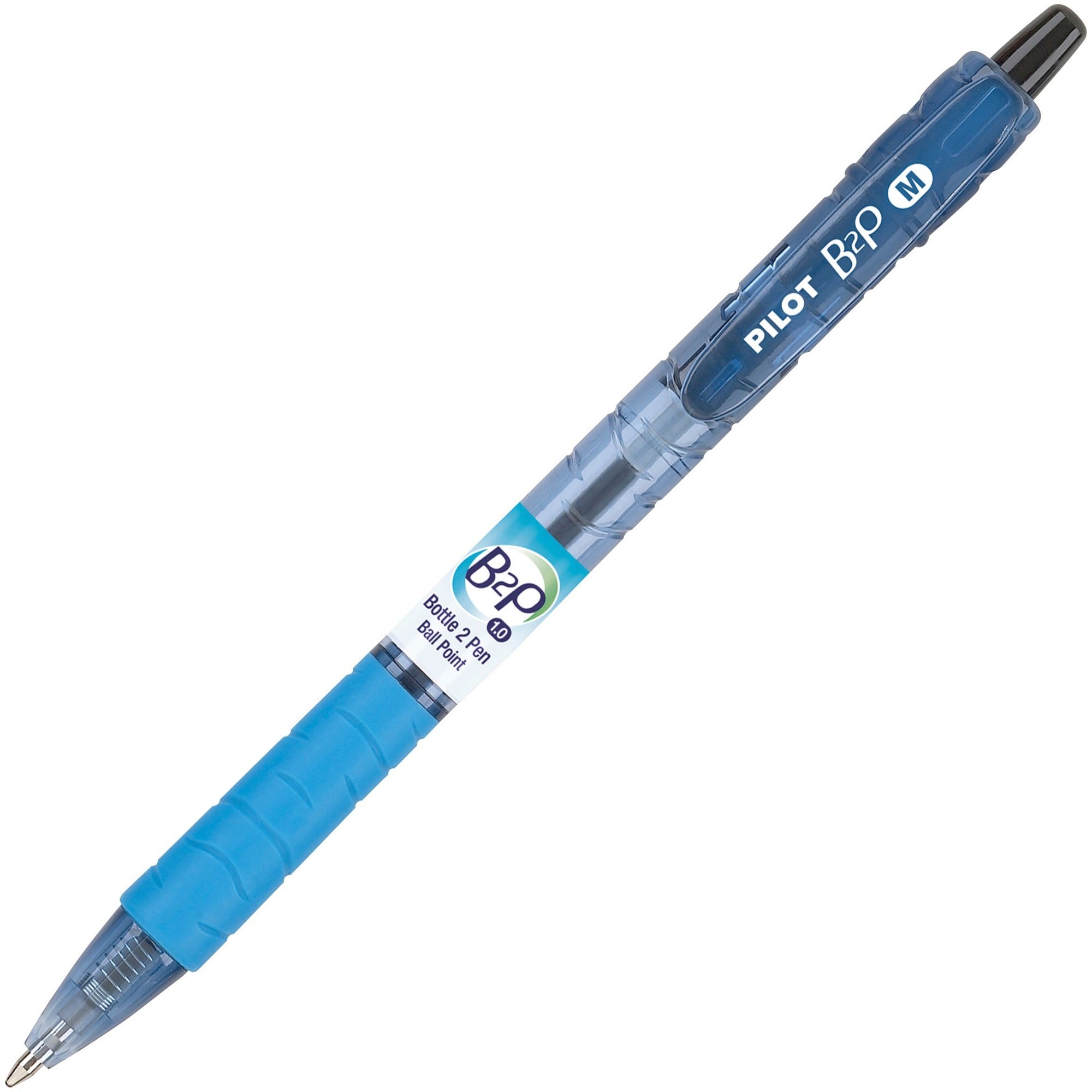 Pilot Med-Point Ballpoint Pens - 1 mm Medium Pen Point - Refillable - Retractable - Black Ink - Gel-based - Plastic Barrel - 1 Dozen