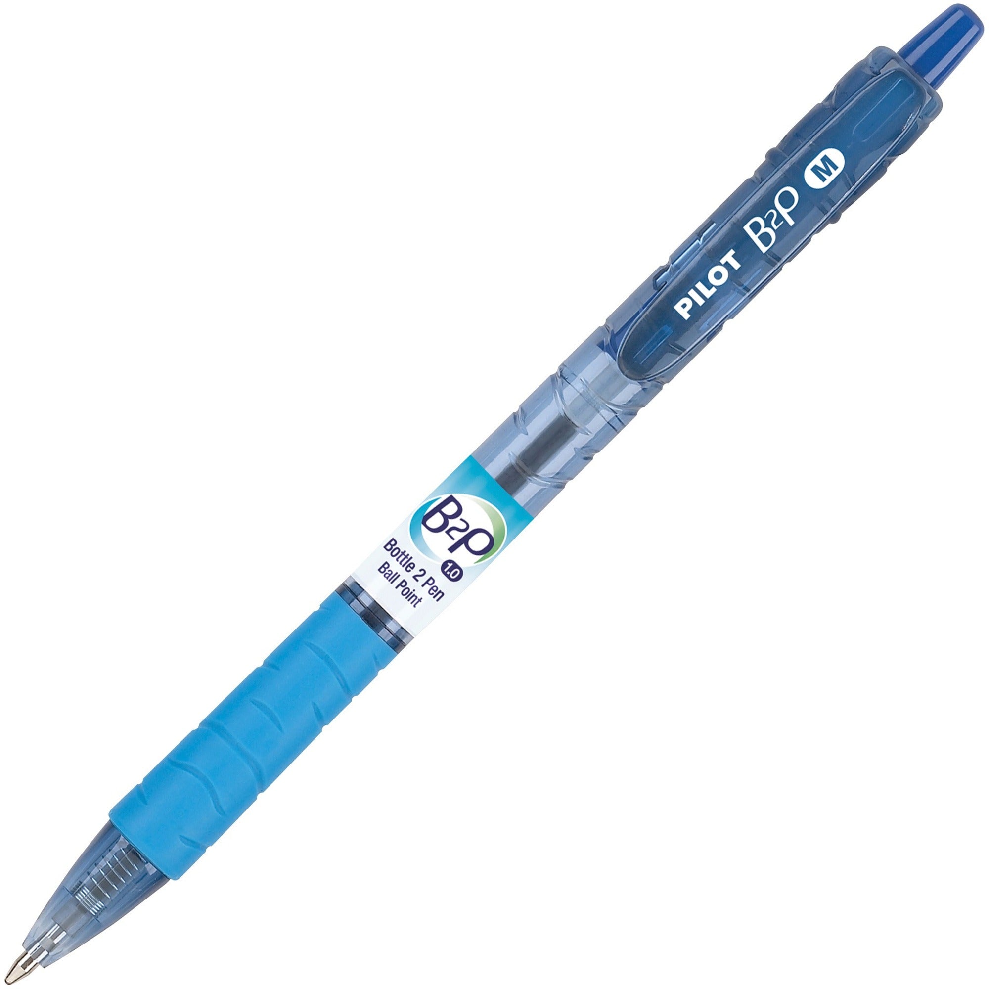 Pilot Med-Point Ballpoint Pens - 1 mm Medium Pen Point - Refillable - Retractable - Blue Ink - Gel-based - Plastic Barrel - 1 Dozen